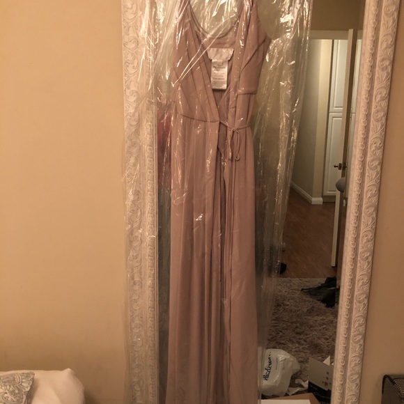 David’s Bridal Double Strap Georgette Wrap Dress - Picture 4 of 5